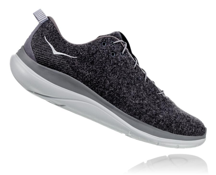 Zapatillas Running Hoka One One Mujer - Hupana Flow Wool - Gris Oscuro - TBS627184